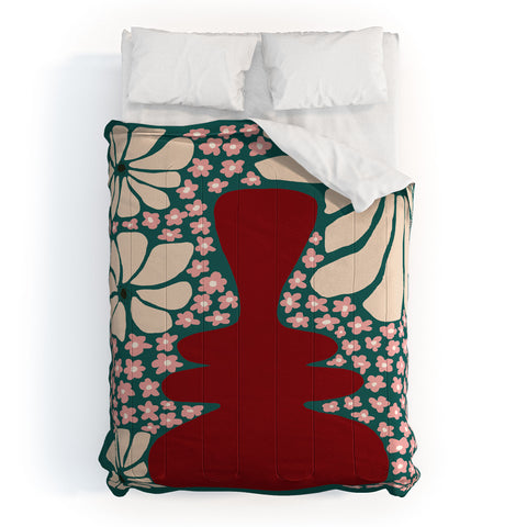 Miho Happy Retro flower vase 1 Comforter
