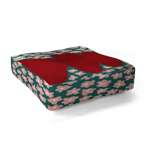 Miho Happy Retro flower vase 1 Floor Pillow Square