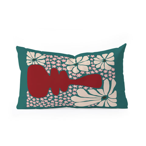 Miho Happy Retro flower vase 1 Oblong Throw Pillow