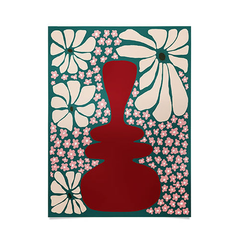 Miho Happy Retro flower vase 1 Poster