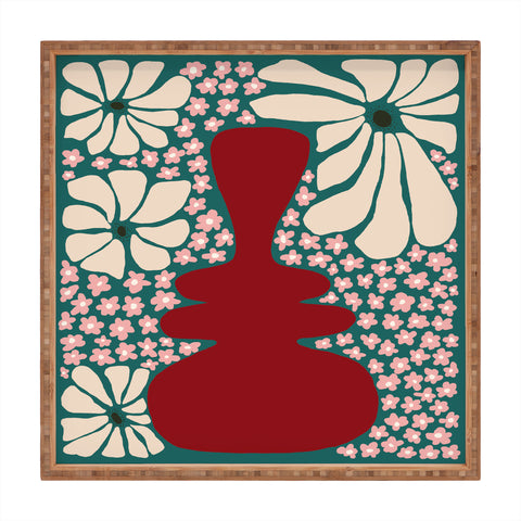 Miho Happy Retro flower vase 1 Square Tray