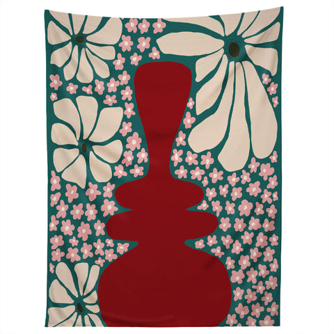 Miho Happy Retro flower vase 1 Tapestry