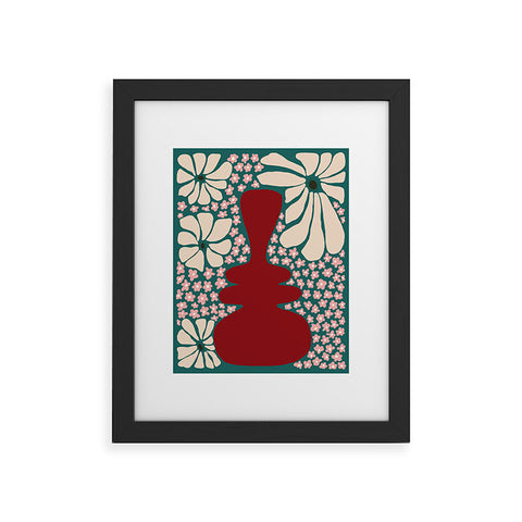 Miho Happy Retro flower vase 1 Framed Art Print