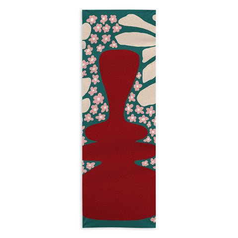 Miho Happy Retro flower vase 1 Yoga Towel