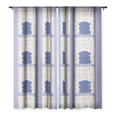 Miho Little Daisy Vase Sheer Window Curtain
