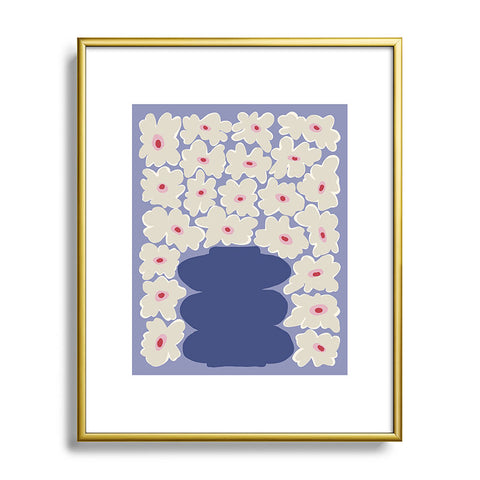 Miho Little Daisy Vase Metal Framed Art Print