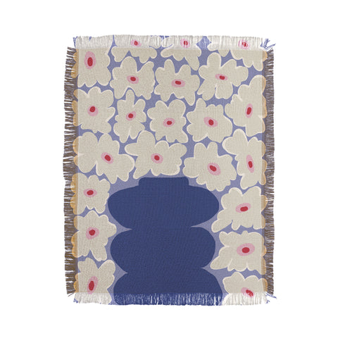 Miho Little Daisy Vase Throw Blanket