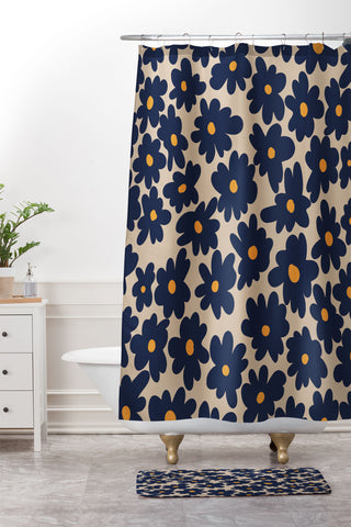 Miho mini floral garden 2 Shower Curtain And Mat