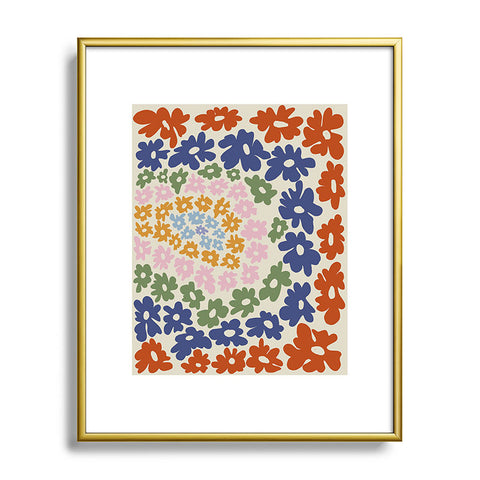 Miho Mini Reto Daisy Metal Framed Art Print