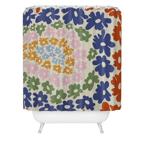 Miho Mini Reto Daisy Shower Curtain