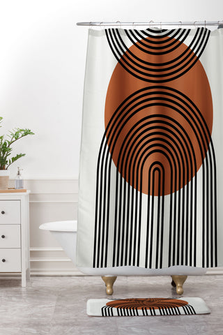 Miho minimal classic arch Shower Curtain And Mat