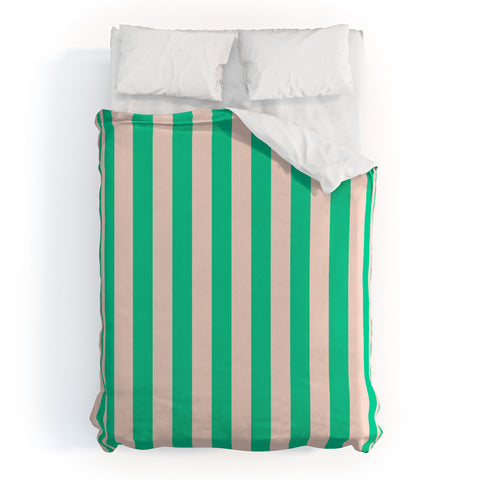 Miho minted stripe Duvet Cover