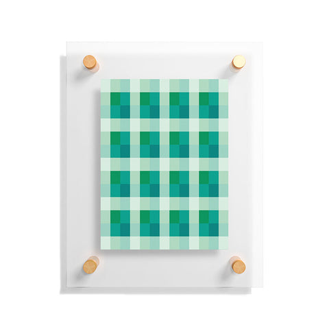 Miho retro color illusion blue green Floating Acrylic Print