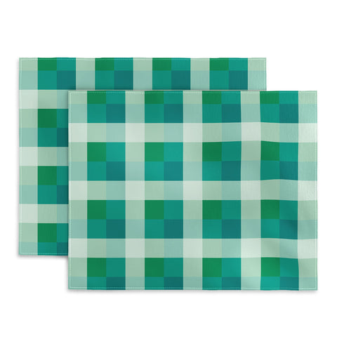 Miho retro color illusion blue green Placemat