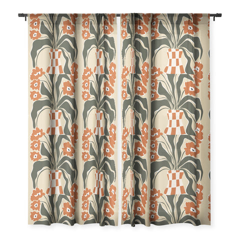 Miho Terracotta Spring Sheer Window Curtain