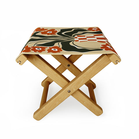 Miho Terracotta Spring Folding Stool