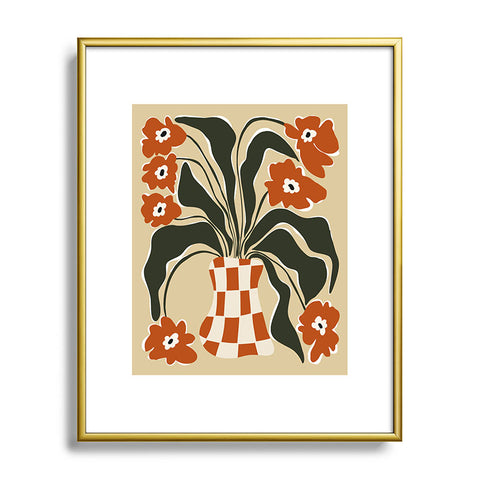 Miho Terracotta Spring Metal Framed Art Print