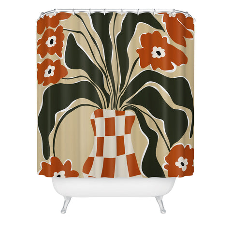 Miho Terracotta Spring Shower Curtain