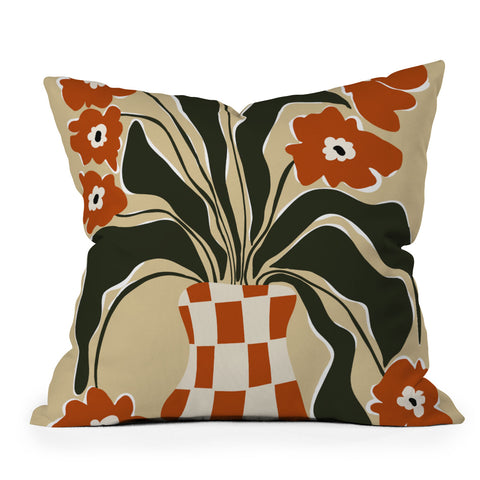 Miho Terracotta Spring Throw Pillow