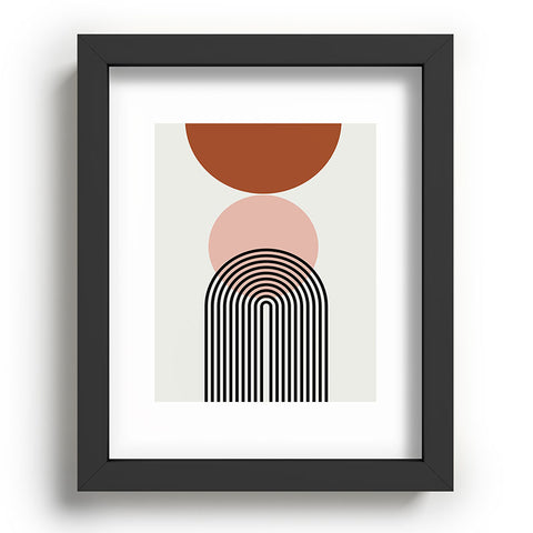 Miho terracotta sun and moon abstract Recessed Framing Rectangle