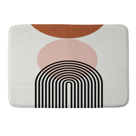 Miho terracotta sun and moon abstract Memory Foam Bath Mat