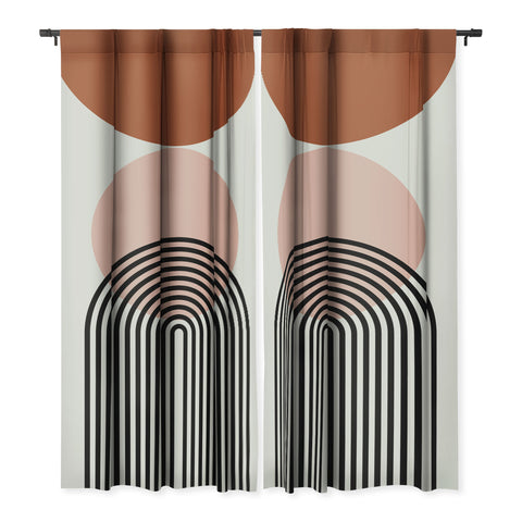 Miho terracotta sun and moon abstract Blackout Non Repeat