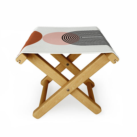Miho terracotta sun and moon abstract Folding Stool