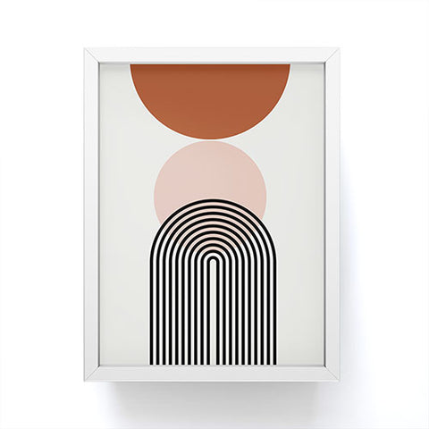 Miho terracotta sun and moon abstract Framed Mini Art Print