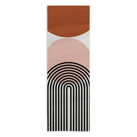 Miho terracotta sun and moon abstract Yoga Towel