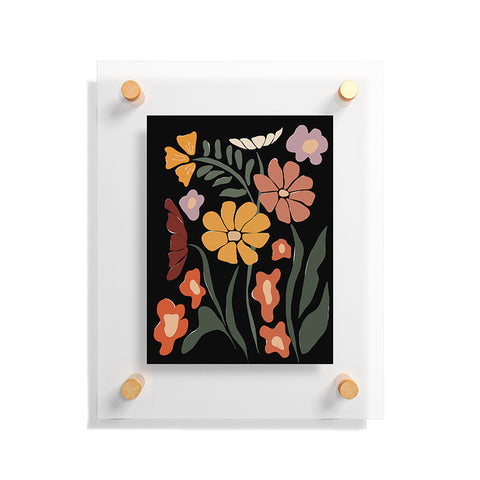 Miho TROPICAL floral night Floating Acrylic Print