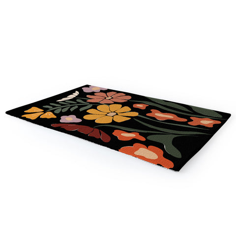 Miho TROPICAL floral night Area Rug