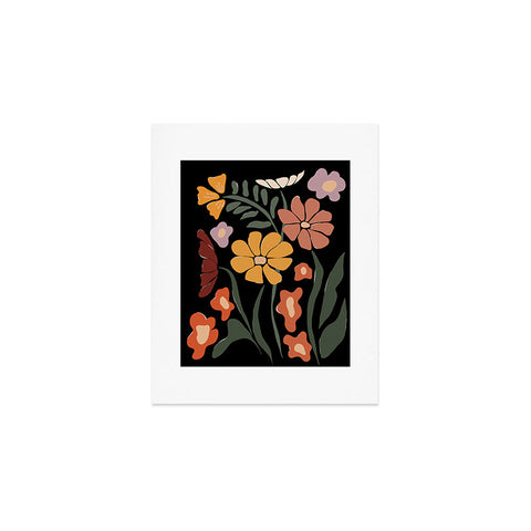 Miho TROPICAL floral night Art Print