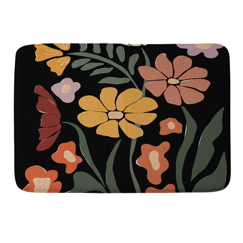 Miho TROPICAL floral night Memory Foam Bath Mat