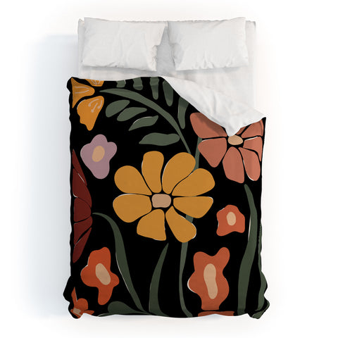 Miho TROPICAL floral night Duvet Cover