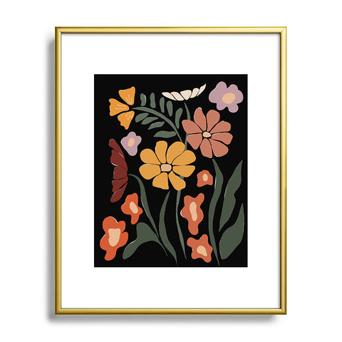 Miho TROPICAL floral night Metal Framed Art Print