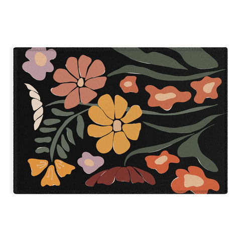 Miho TROPICAL floral night Outdoor Rug