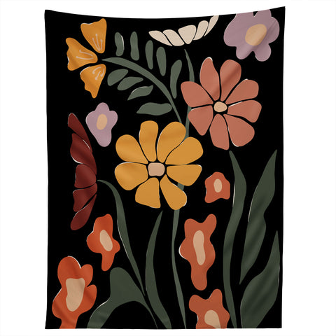 Miho TROPICAL floral night Tapestry