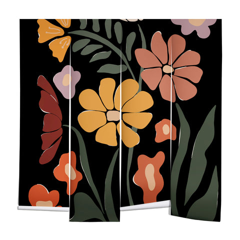 Miho TROPICAL floral night Wall Mural