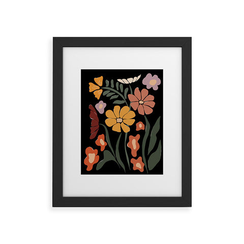 Miho TROPICAL floral night Framed Art Print