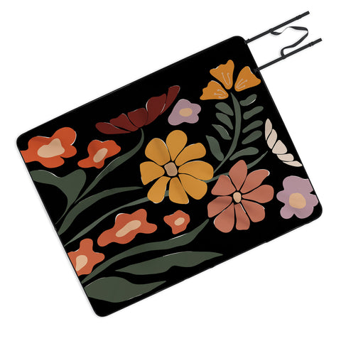 Miho TROPICAL floral night Picnic Blanket