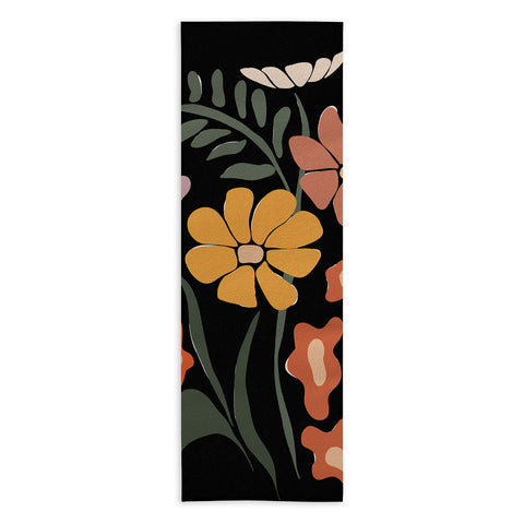 Miho TROPICAL floral night Yoga Towel