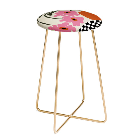 Miho Vintage blossom Counter Stool