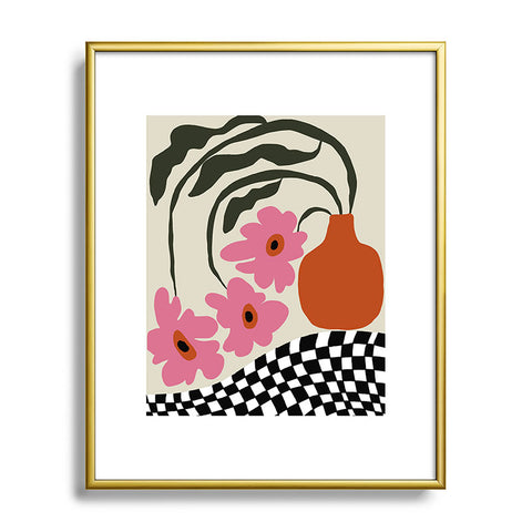 Miho Vintage blossom Metal Framed Art Print