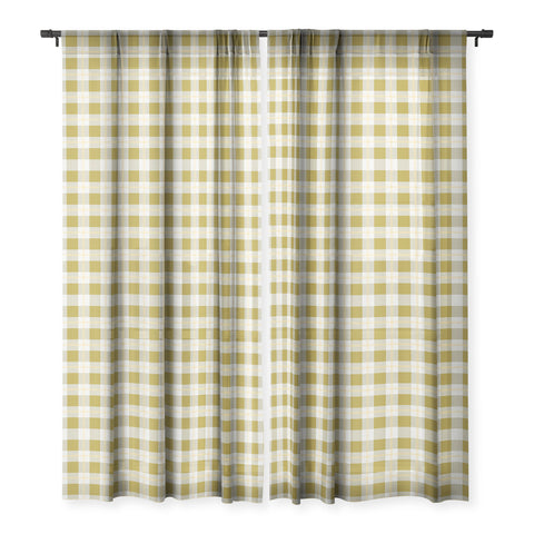 Miho vintage gingham style Sheer Window Curtain
