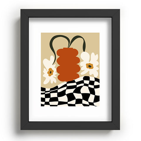 Miho Vintage matisse floral check Recessed Framing Rectangle