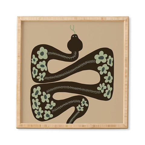 Miho wild and free green anaconda Framed Wall Art