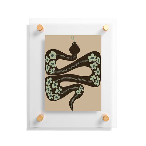 Miho wild and free green anaconda Floating Acrylic Print