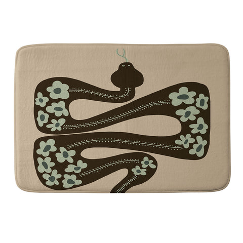Miho wild and free green anaconda Memory Foam Bath Mat