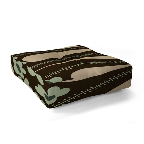 Miho wild and free green anaconda Floor Pillow Square