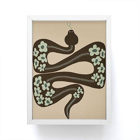 Miho wild and free green anaconda Framed Mini Art Print